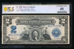 1899 $2 Mini Porthole Silver Certificate PCGS 40