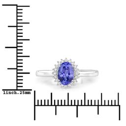 14KT White Gold 0.86ctw Tanzanite and White Diamond Ring