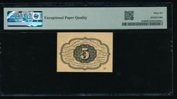 5 Cent First Issue Fractional PMG 66EPQ