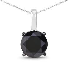 14KT White Gold 3.46ctw Black Diamond Pendant