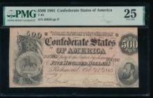 1864 $500 T-64 Confederate PMG 25