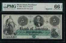 1860s $5 Providence RI Obsolete PMG 66EPQ