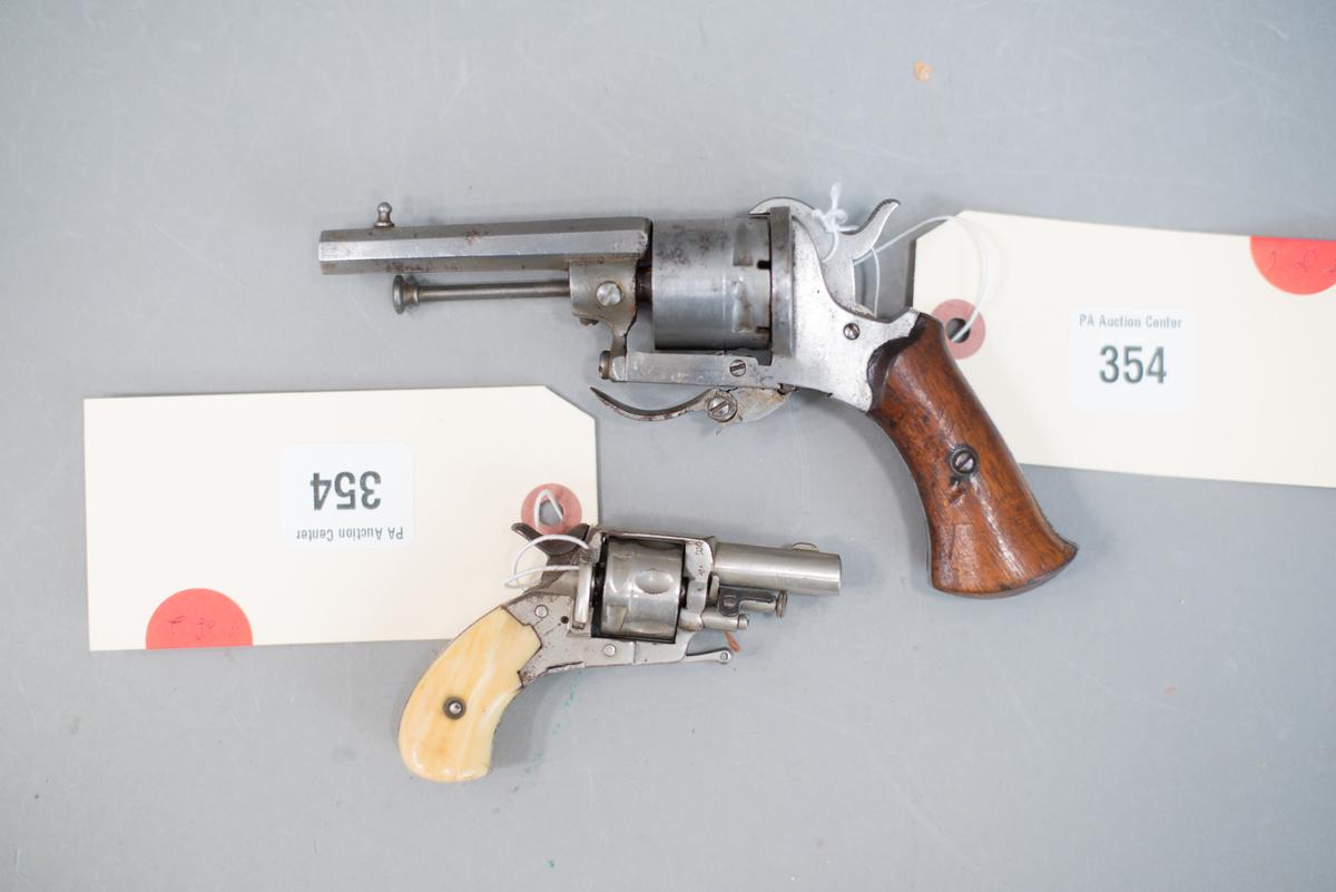 (2) Antique Belgian Pinfire & Rimfire Revolvers