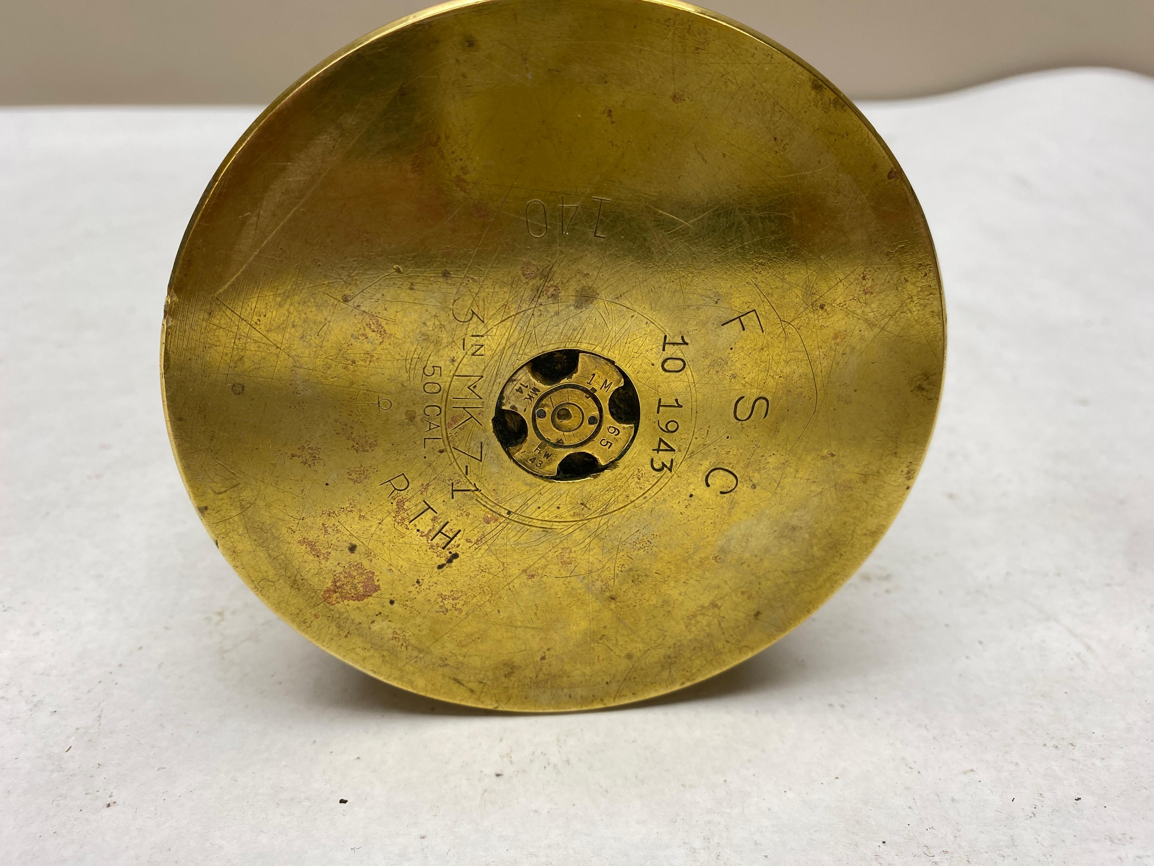 6" CANNON BALL AND TRENCH ART ASH TRAY