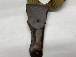 U.S. WWII ERA GUN BELT WITH HOLSTER AND MAG POUCH