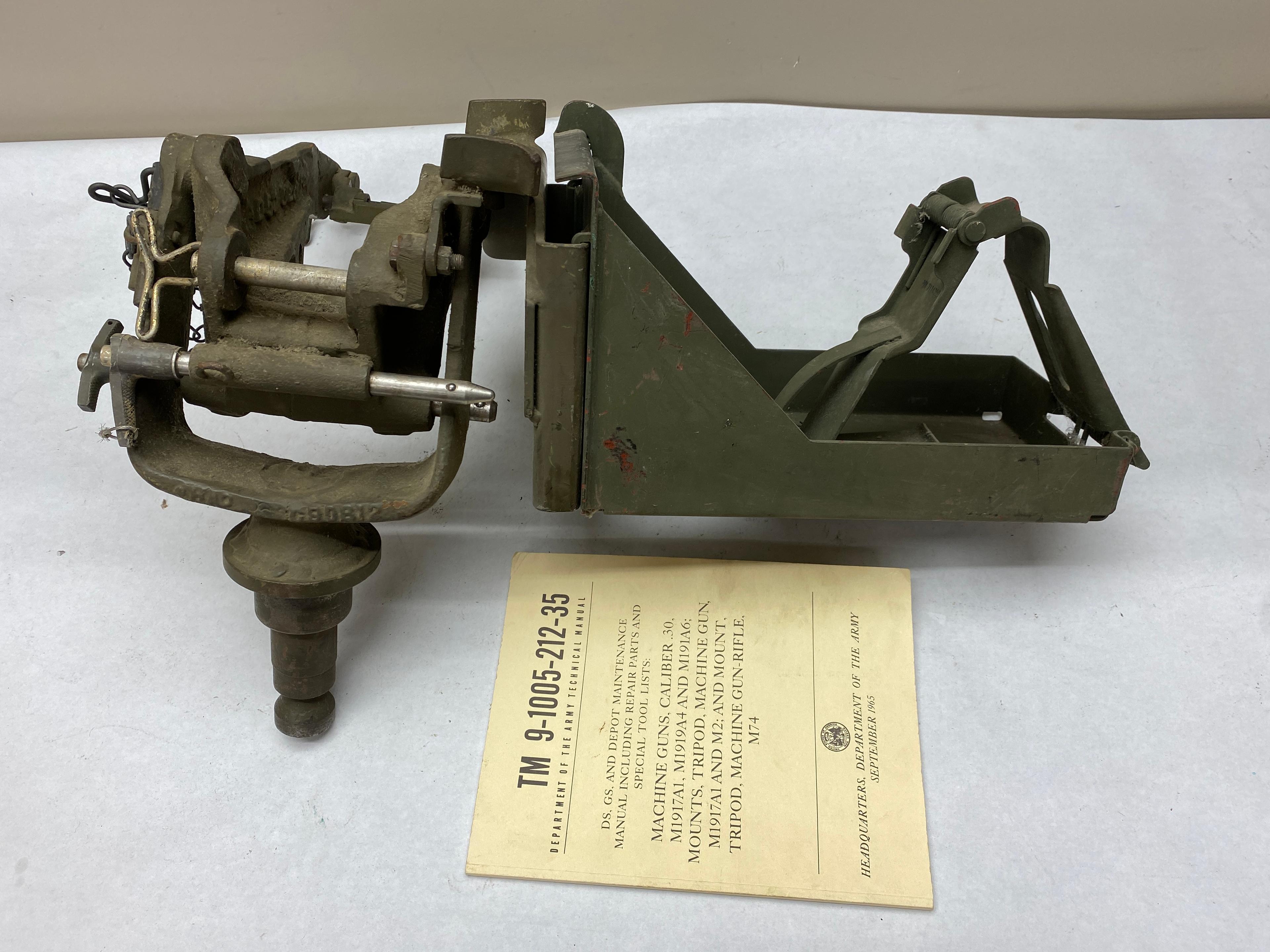 U.S. .30/.50 BROWNING MACHINE GUN CRADLE & MANUAL