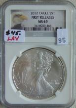 2012 Silver Eagle NGC MS69.