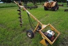 Easy auger on wheels with 12" bit, hydraulic, "runs