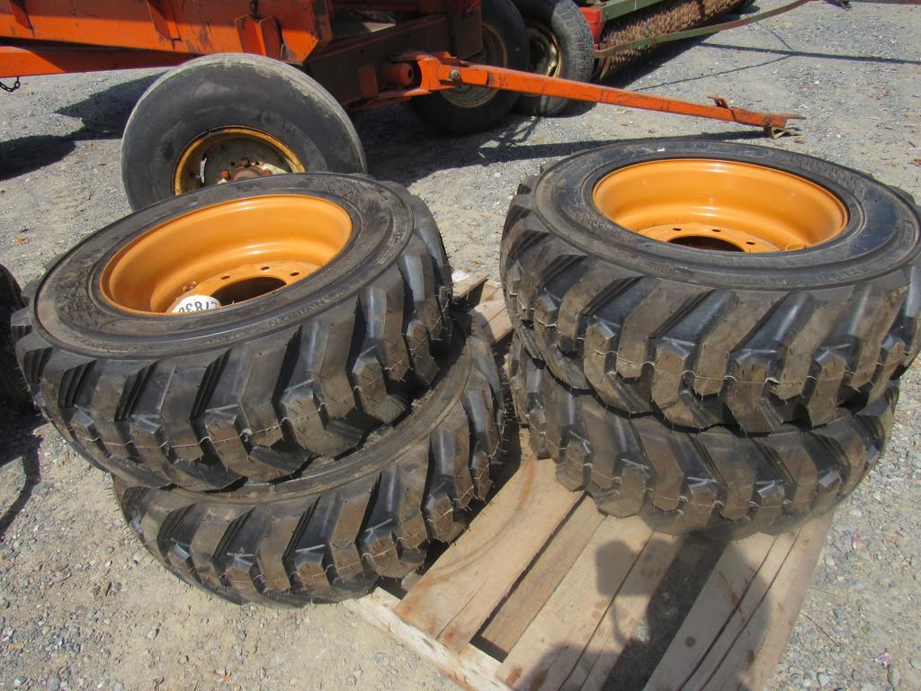 (New) 10-16.5 Tires On Wheels for Case (set of 4)