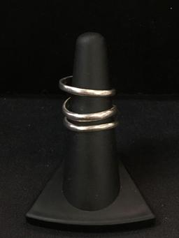 Twisted Sterling Silver Snake Ring Band - Size 8