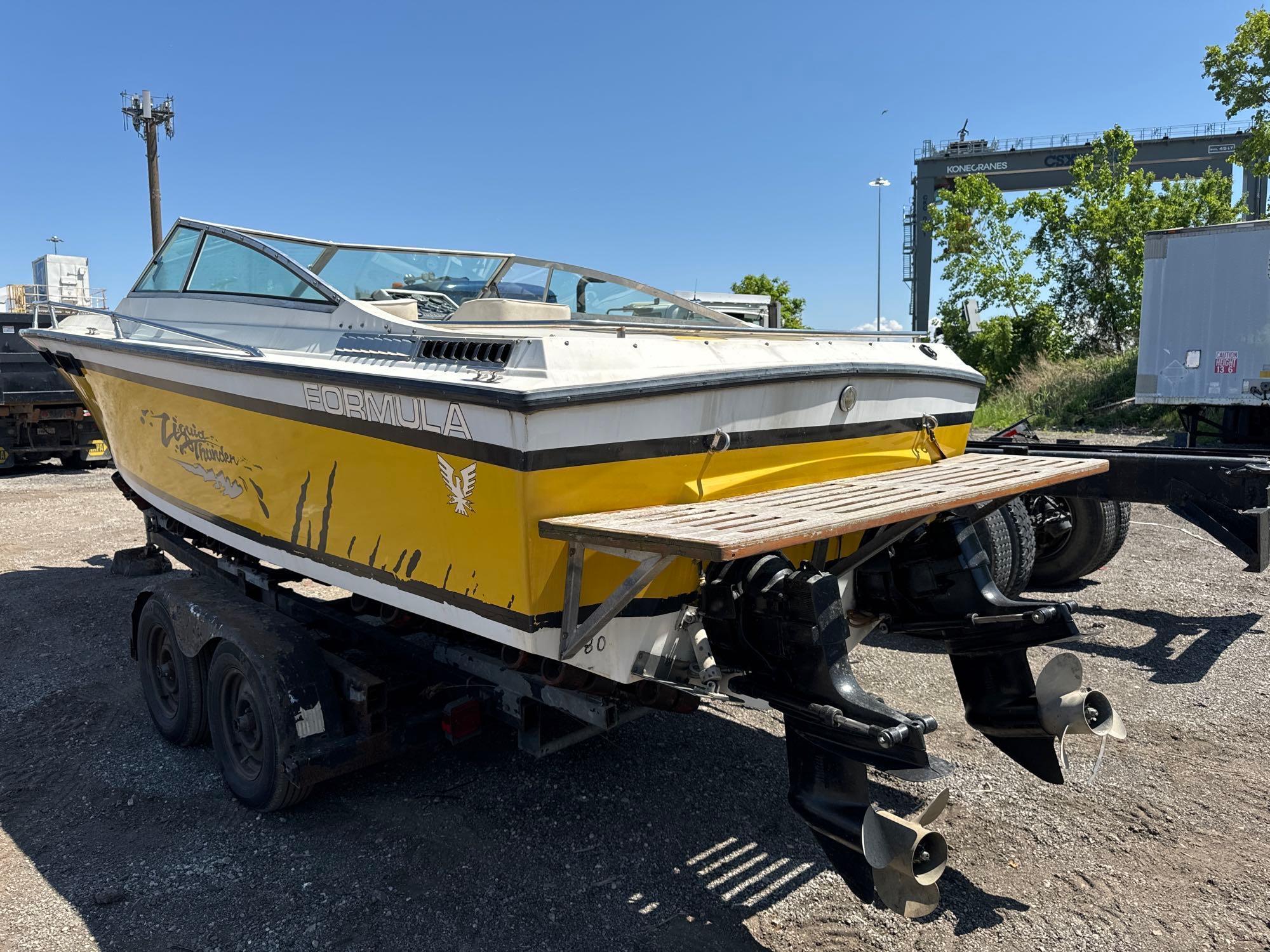 1979 Thunderbird 23ft Formula Liquid Thunder Speed Boat w/ Trailer