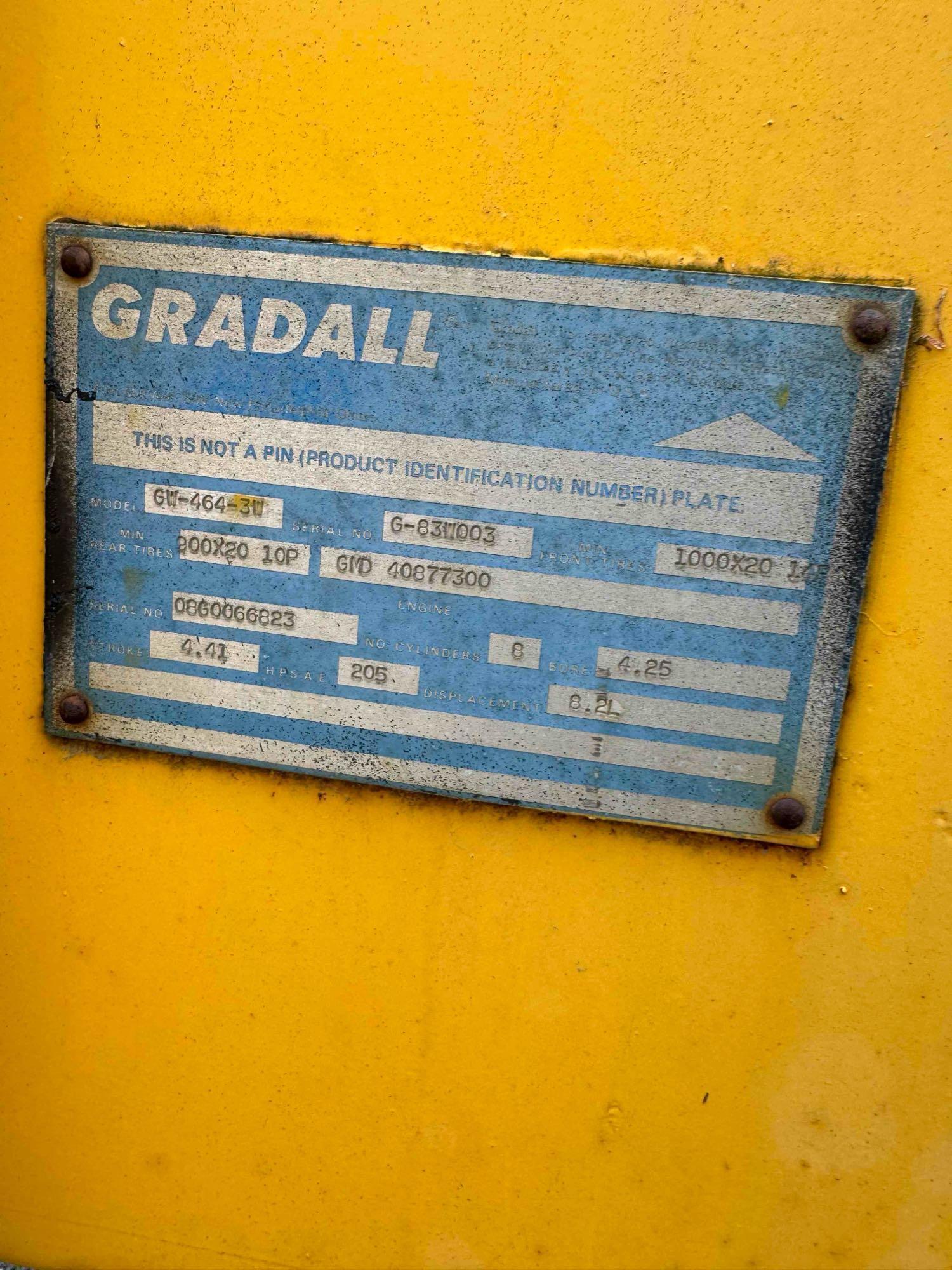 Gradall Model GW-464-3W Bucket Truck (located offsite-please read full description)