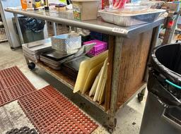 Rolling Industrial Kitchen Stainless Steel Work Table