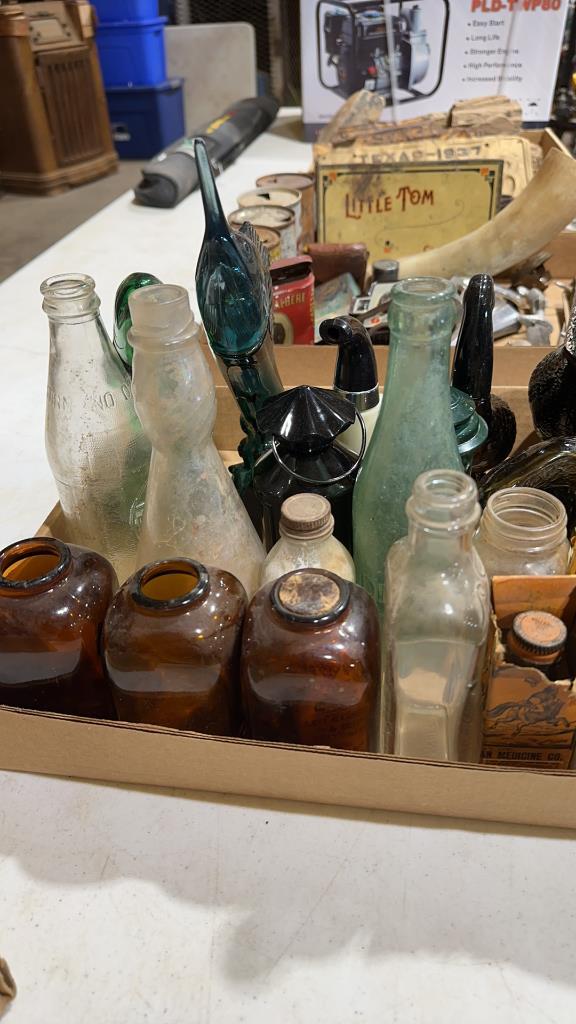 2 Boxes Of Antique & Collectible Bottles