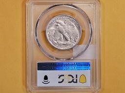 PCGS 1944 Walking Liberty Half Dollar in About Uncirculated 55