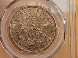 GOLD! PCGS 1876 Type 2 Liberty Head Gold Twenty Dollar in Bright About Uncirculated - 53