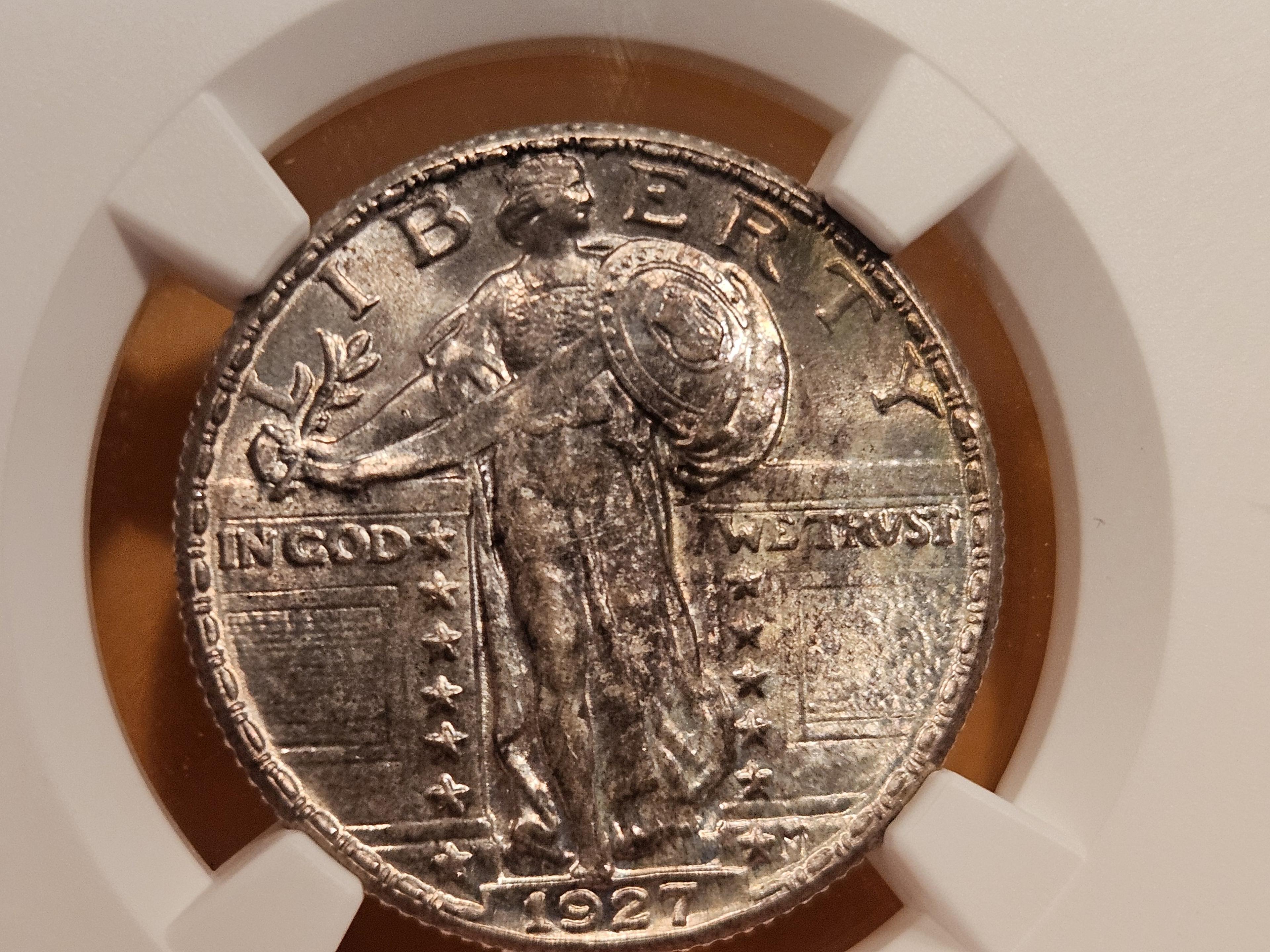 GEM! NGC 1927 Standing Liberty Quarter in Mint State 65