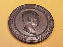 Cool, High-Relief 1890 Chancellor Otto von Bismarck Medal