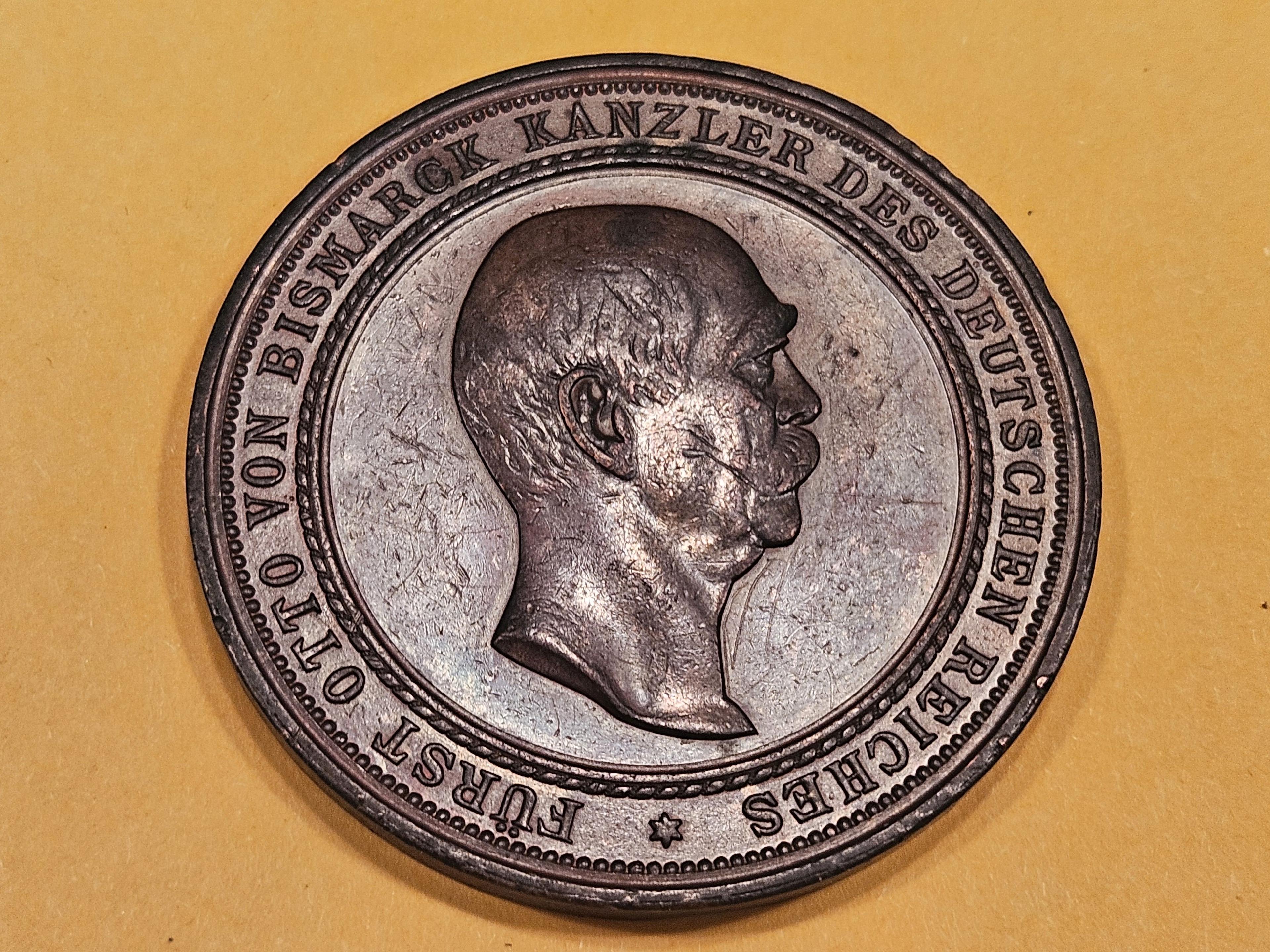 Cool, High-Relief 1890 Chancellor Otto von Bismarck Medal