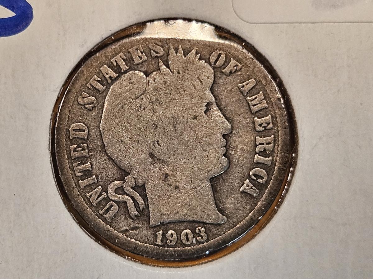 Semi-Key 1903-S Barber Dime