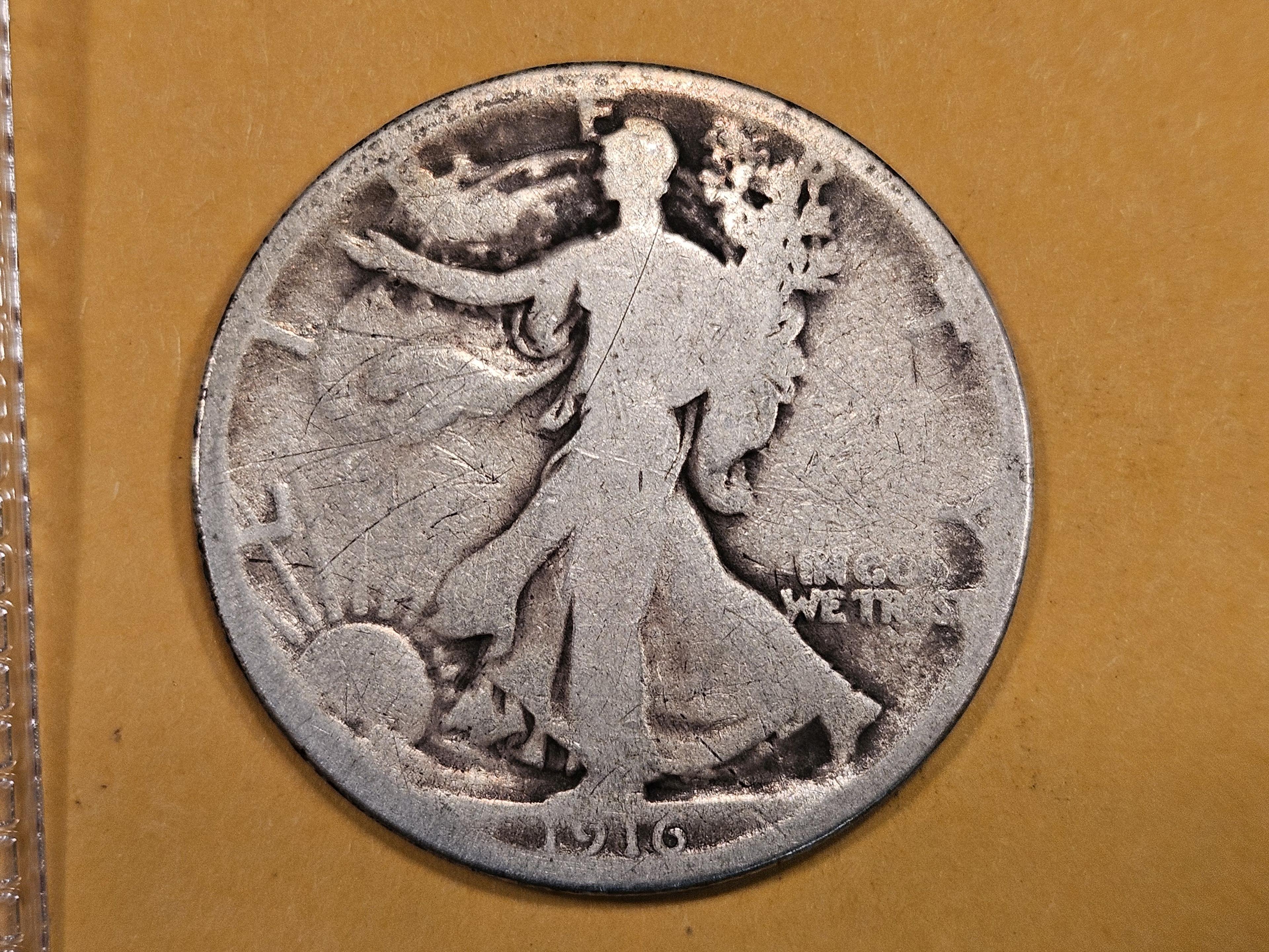 Key Date 1916 Walking Liberty Half Dollar