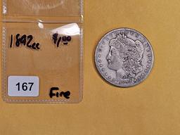 ** KEY DATE ** 1892-CC Morgan Dollar in FINE