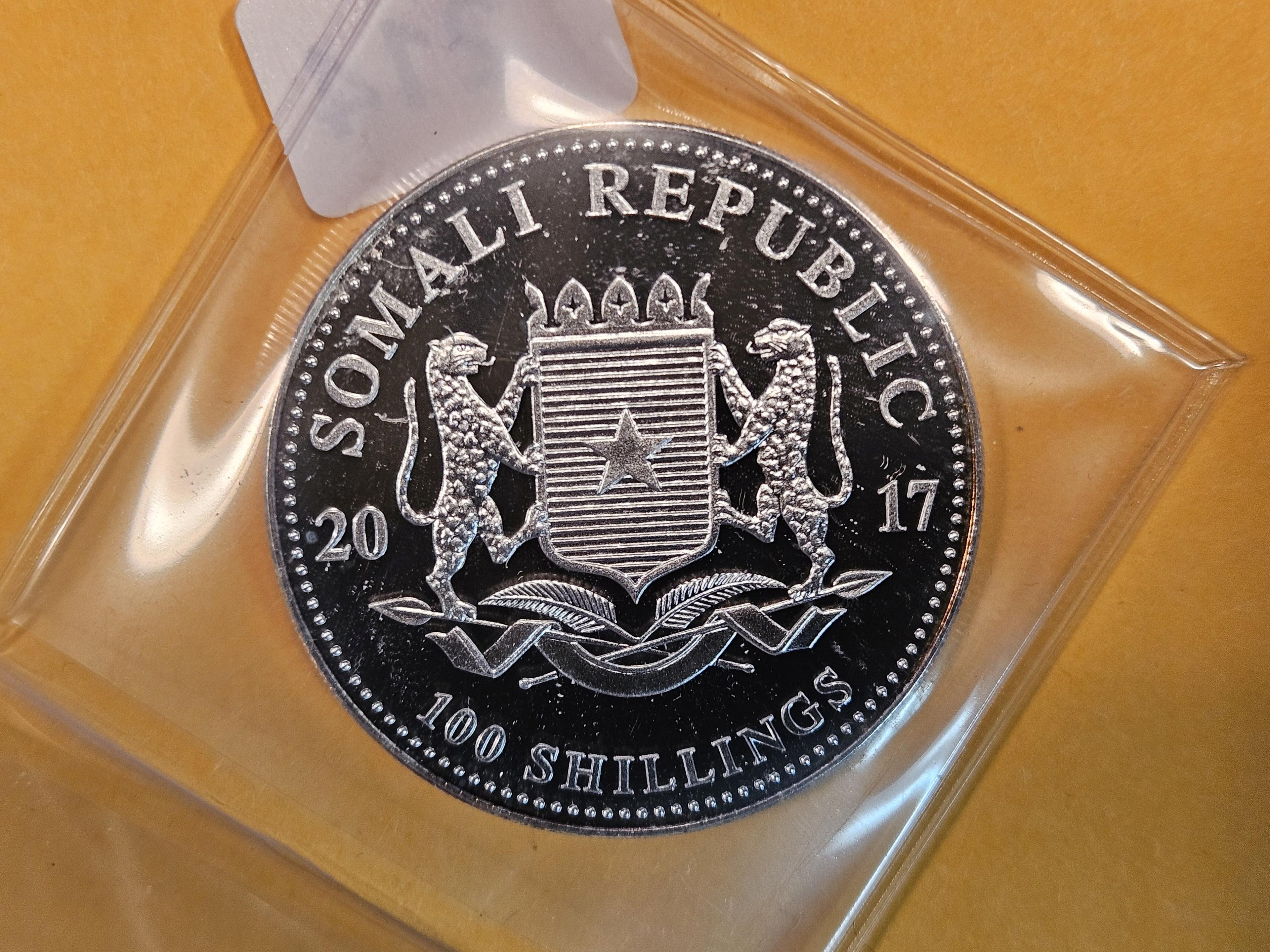 GEM Brilliant Uncirculated 2017 Somali Republic Silver 100 shillings
