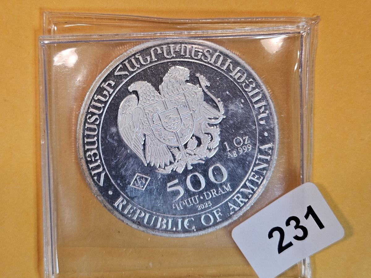 GEM Proof Deep Cameo 2023 Armenia silver 500 dram