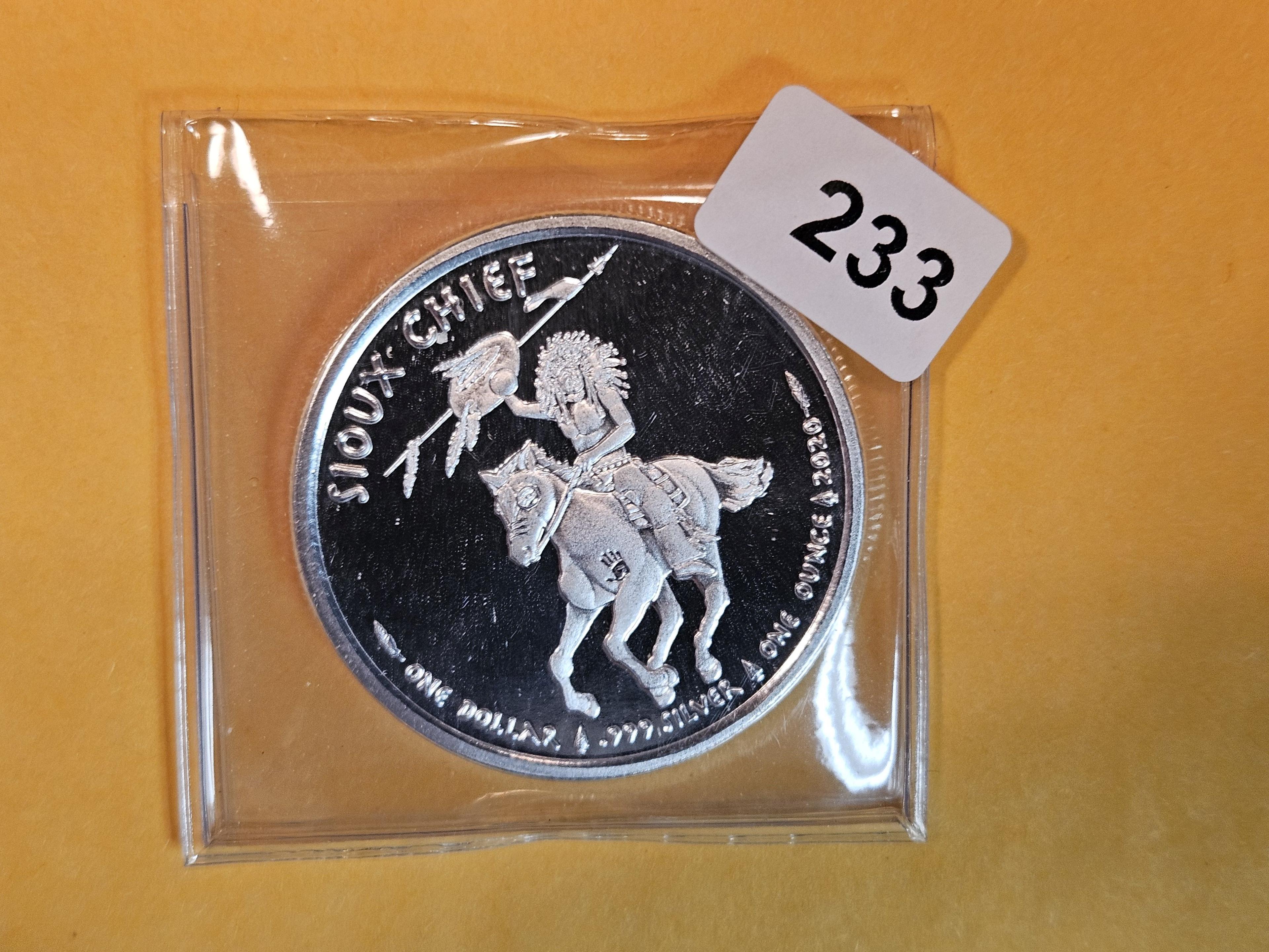 GEM Proof Deep Cameo 2020 Sioux Sovereign Nation silver Dollar