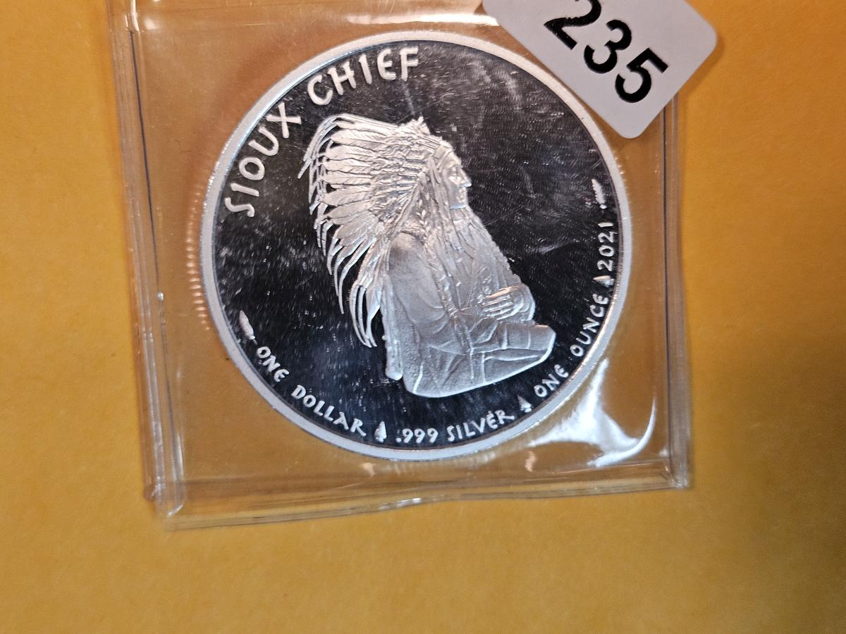 GEM Proof Deep Cameo 2021 Sioux Sovereign Nation silver Dollar