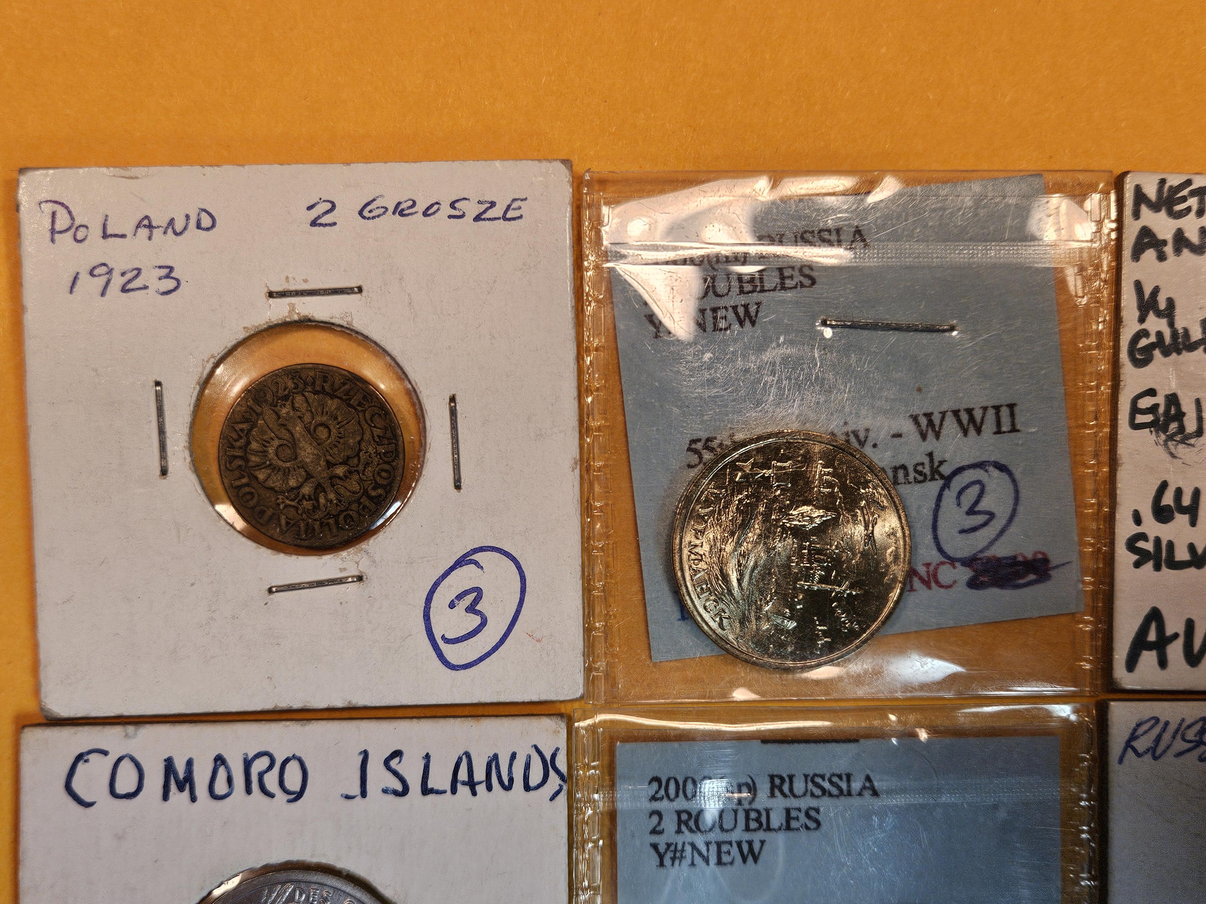 Ten mixed World coins