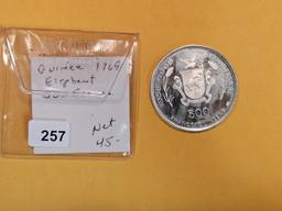 1969 GEM Proof Guinea silver 500 francs