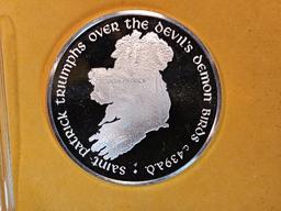 Saint Patrick .999 fine silver proof art round