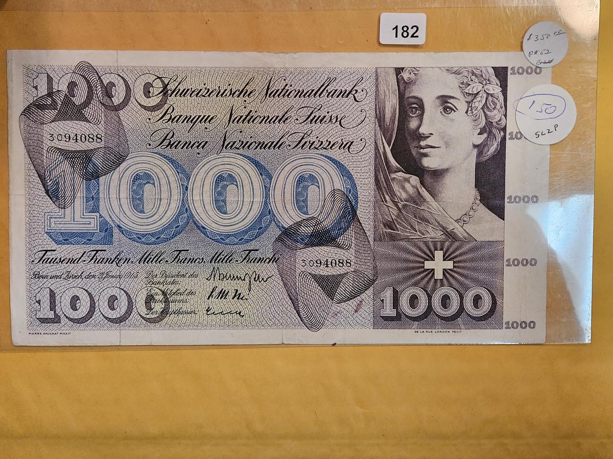 * Even Scarcer 1965 Switzerland 1000 francs