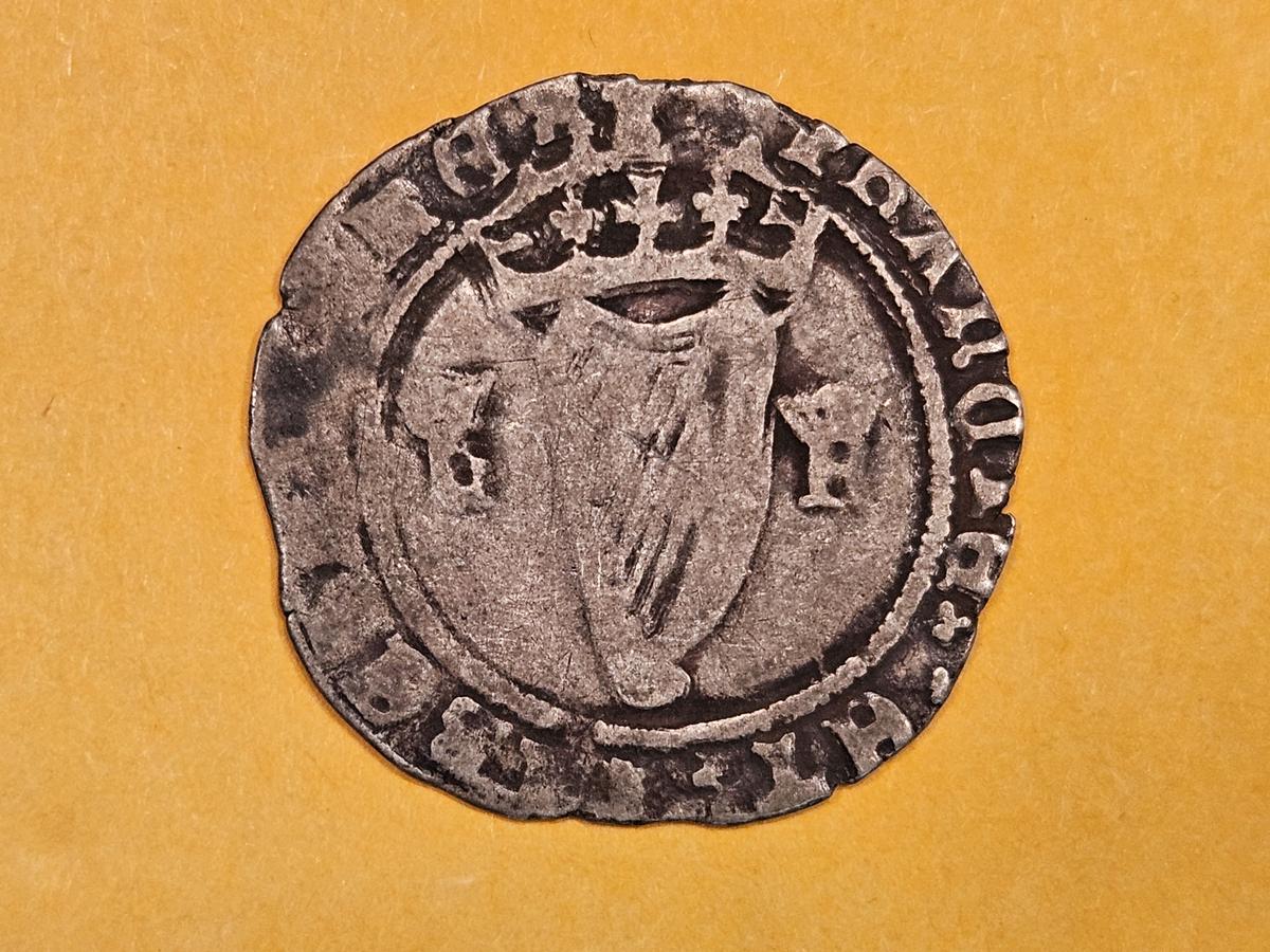 * Scarce 1509 - 1547 Ireland Henry VIII Harp Groat