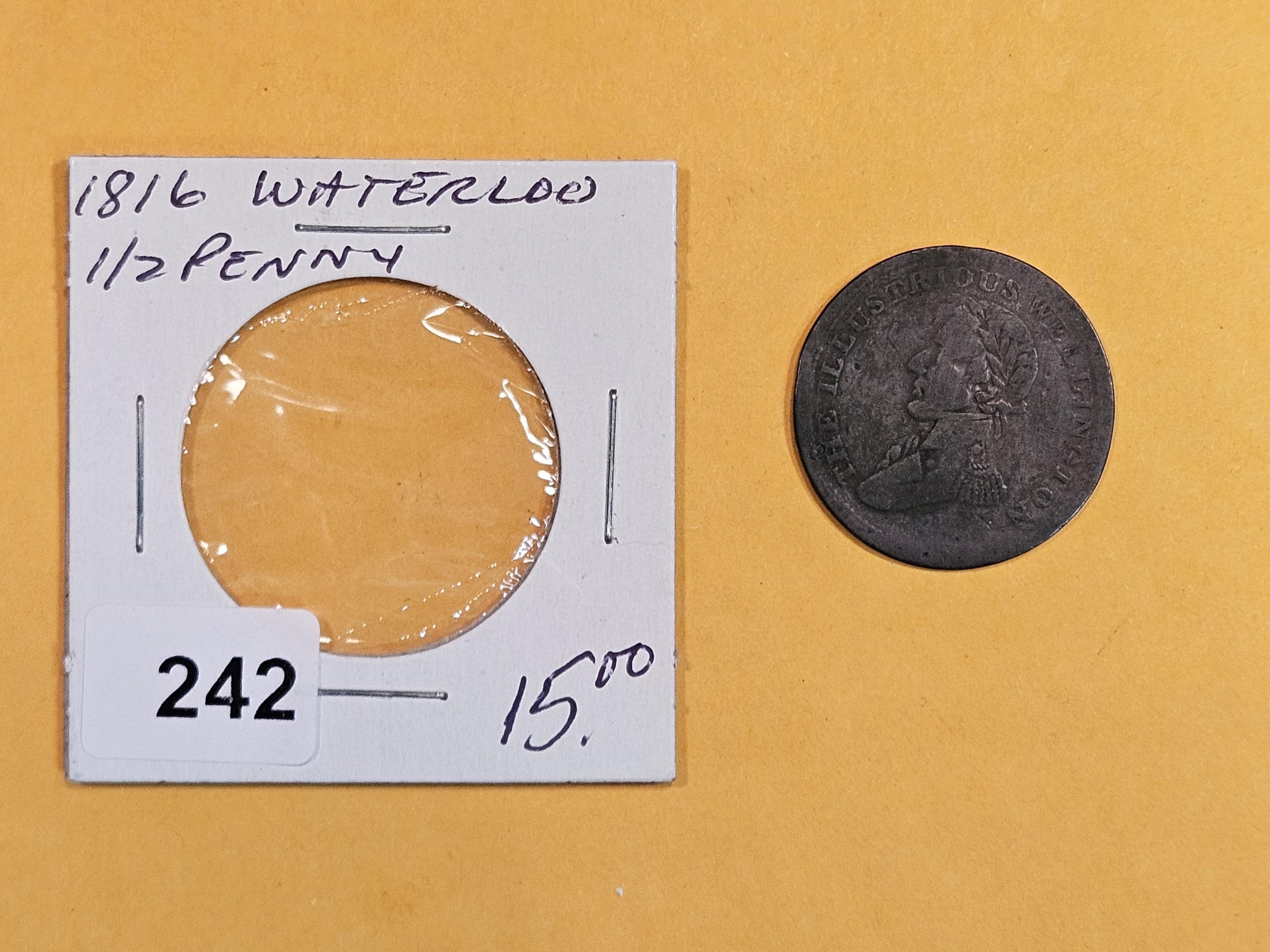 1816 Waterloo half-penny