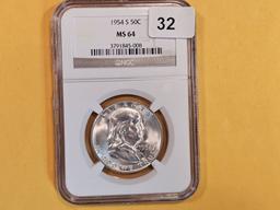 NGC 1954-S Franklin Half Dollar