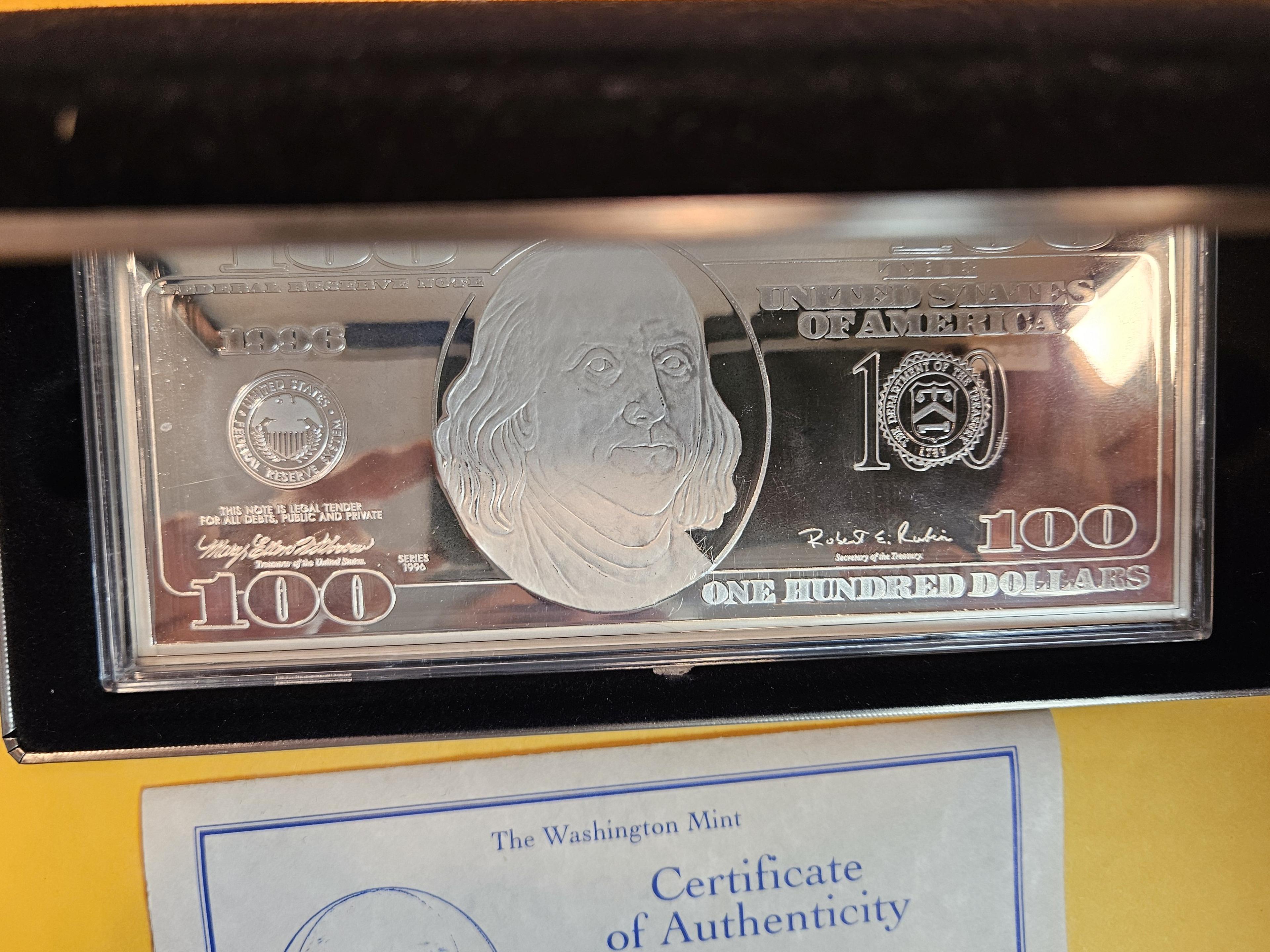 One-Quarter Pound .999 fine silver Proof art bar