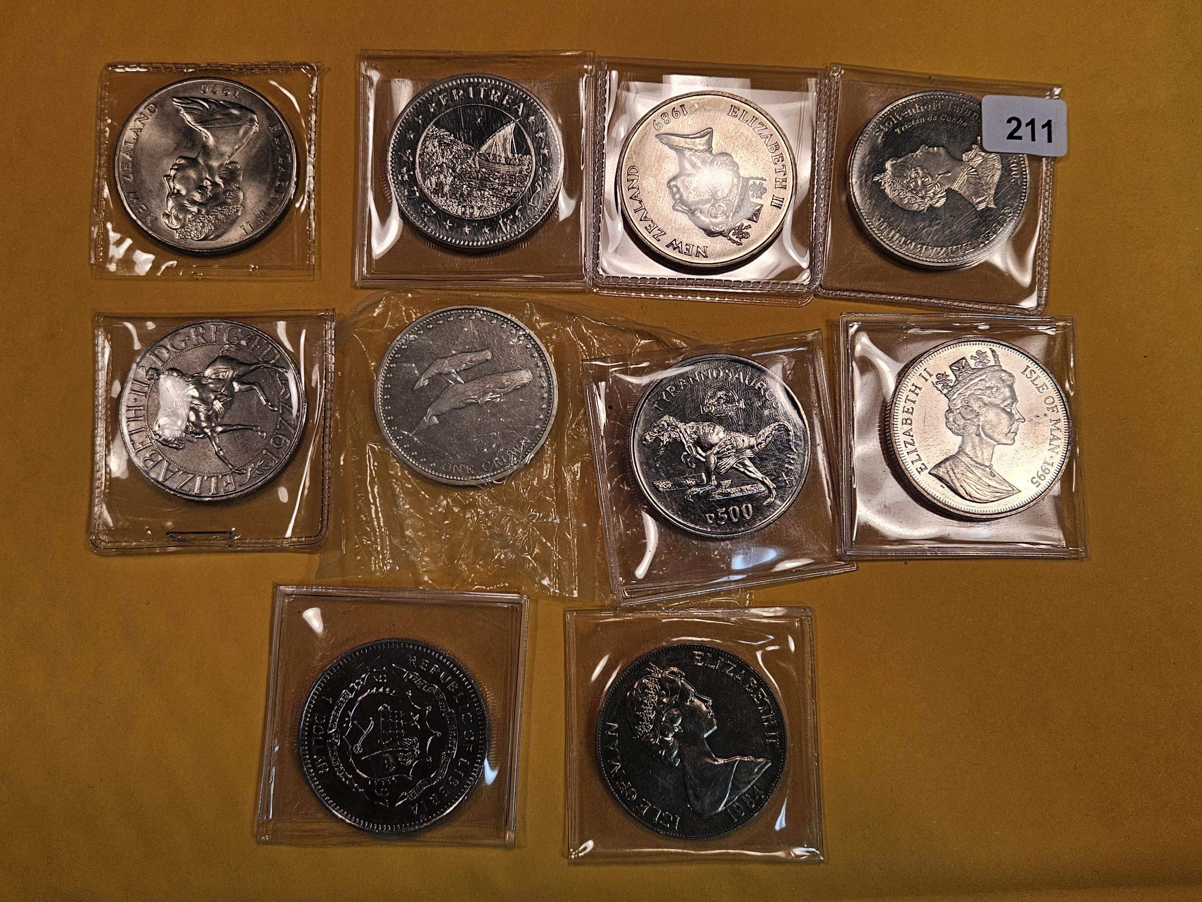 Ten Crown-Sized coins