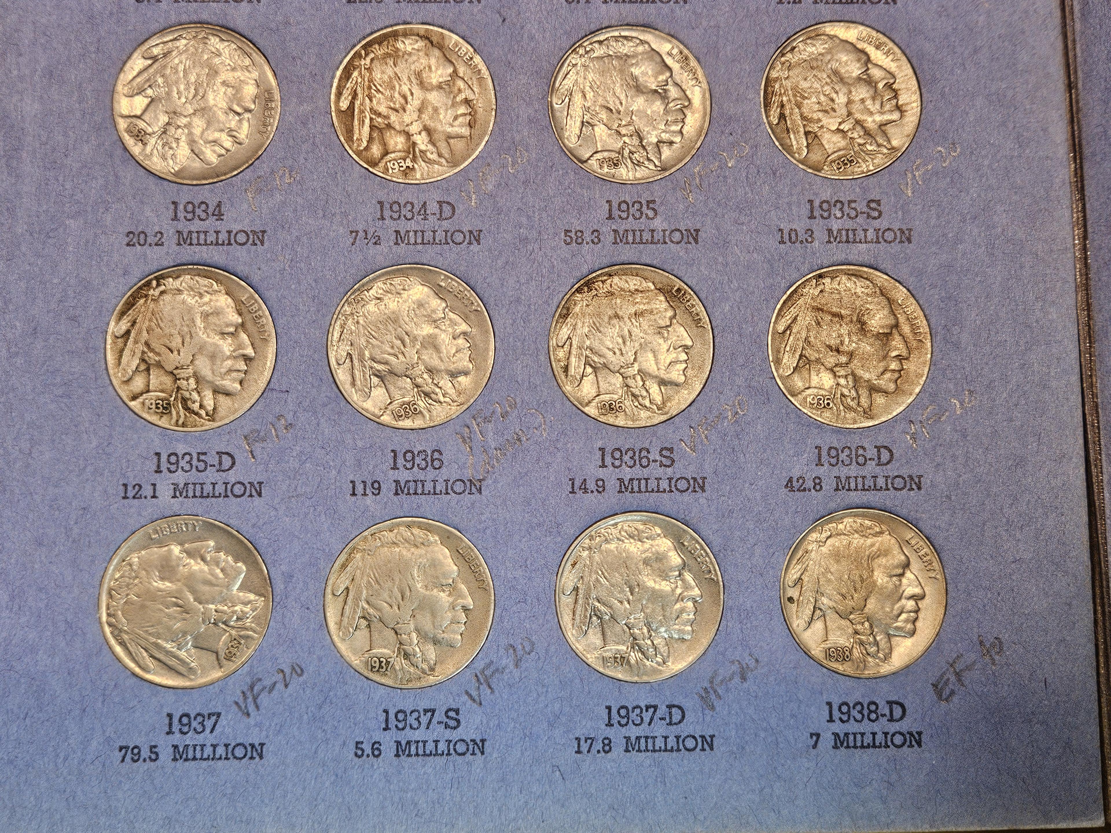 Mostly Complete Buffalo Nickel collection