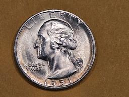 1951-S Washington silver Quarter