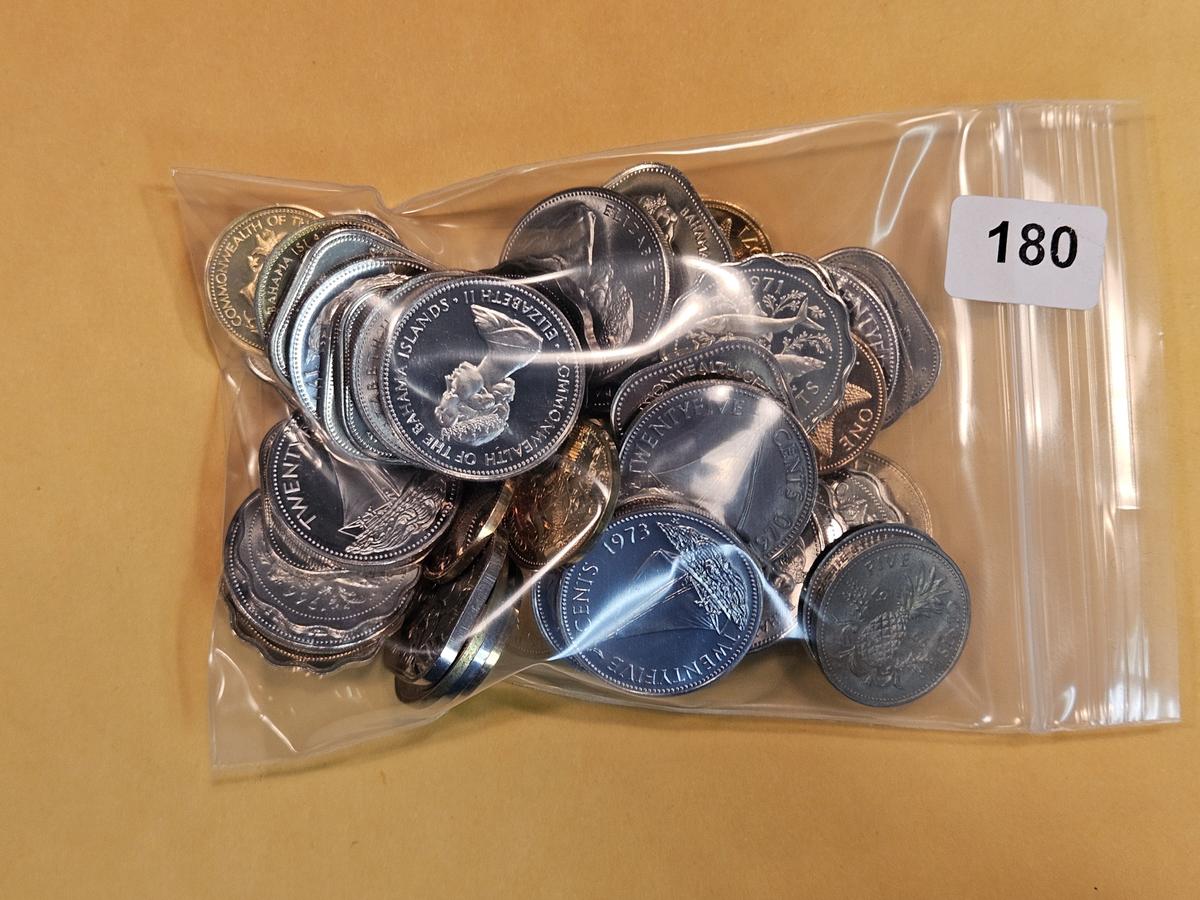 Bag full of Proof Bahamas coins