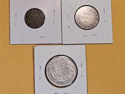 Three Canadian coins