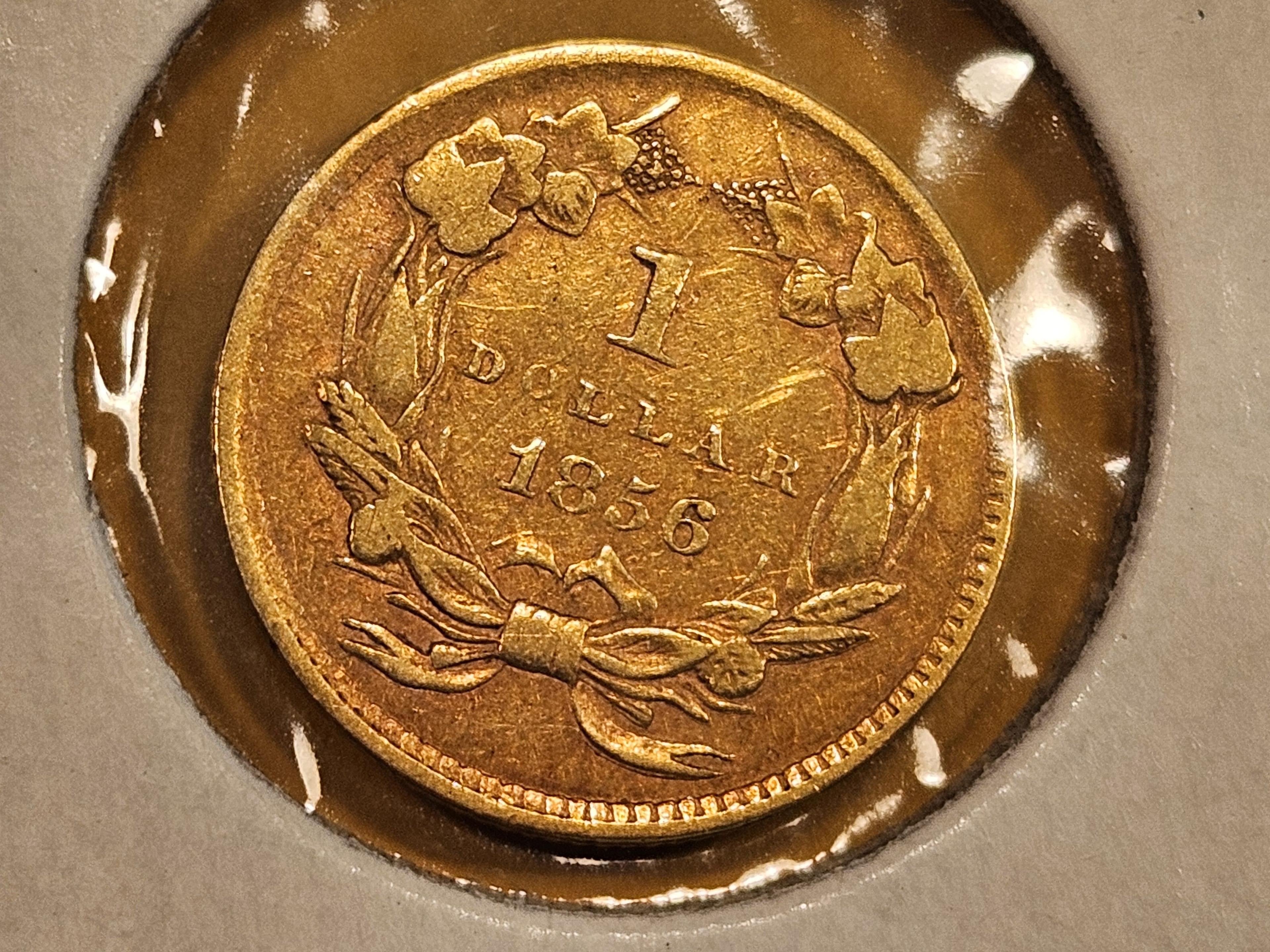 GOLD! Better Date 1856 Type 3 Gold Dollar