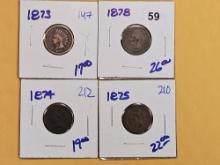 Four Better Date Indian Cents