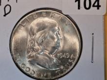 Choice Brilliant Uncirculated Plus 1949-D Franklin Half Dollar FBL