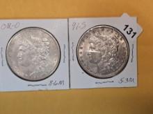 1902-O and 1891-S Morgan Dollars