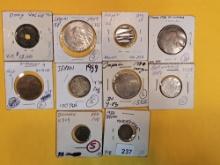 Ten fun mixed World Coins