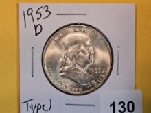 1953-D Franklin Half Dollar