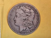 ** KEY DATE ** 1891-CC Morgan Dollar in Very Good plus